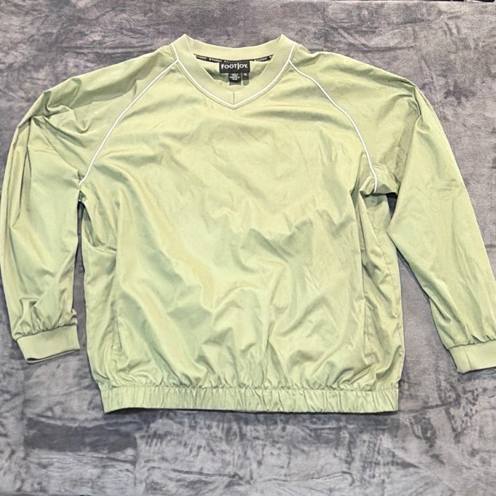 FootJoy Windshirt Mens Green V-Neck Pullover Golf Jacket XL